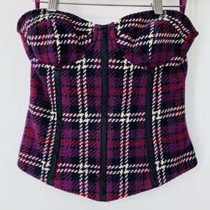 NWT STUNNING ARDEN B M purple plaid corset C